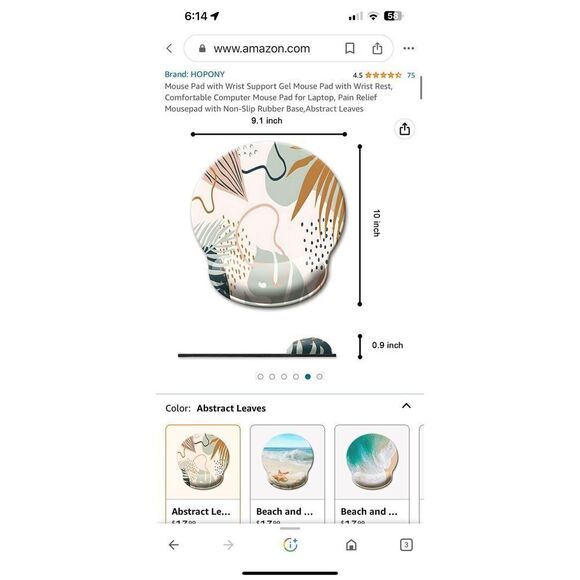 Padded wrist rest support mouse pad. Pink floral design. NWT. - Picture 5 of 6